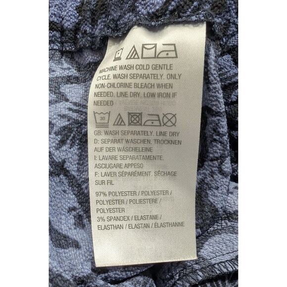 Linea by Louis Dell'Olio Pants Black Blue Floral Print Wide Leg Misses Size M - Picture 5 of 6